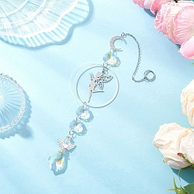 Подвесные ловцы солнца из сплава и латуни, стеклянная кисточка-ангелочек для декора на открытом воздухе и в саду