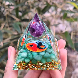 Orgonite Pyramid Resin Energy Generators, for Home Office Desk Decoration