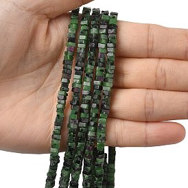 Натуральный рубин в цоизита бусин пряди, квадратный