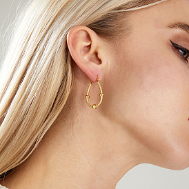 Минималистичные латунные овальные серьги-кольца