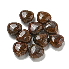 Natural Indian Agate Beads, Half Drilled, Heart