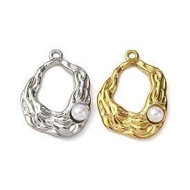 304 подвески из нержавеющей стали, овальные, с абс пластмассовой имитационной жемчужиной