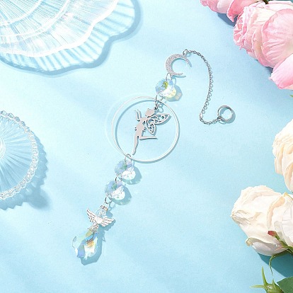 Подвесные ловцы солнца из сплава и латуни, стеклянная кисточка-ангелочек для декора на открытом воздухе и в саду