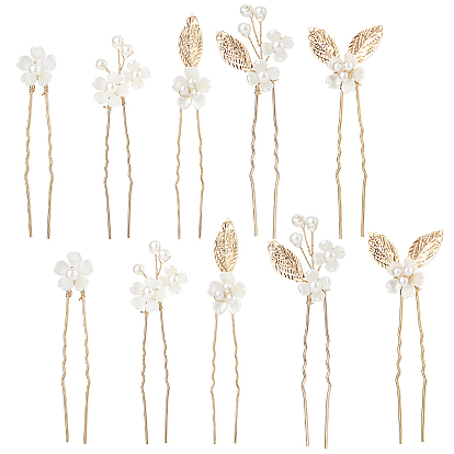 Палочки для волос из сплава с пластиковыми бусинами для женщин и девочек