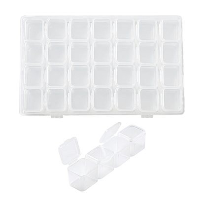 28 решетки пластиковые складские контейнеры, регулируемый чехол для бус, для diy craft набор для дизайна ногтей ювелирные изделия бусины дисплей