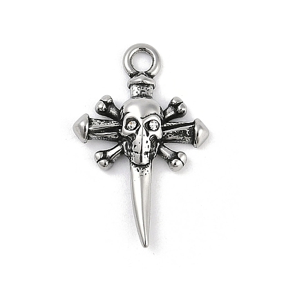 316 хирургические подвески из нержавеющей стали, подвеска в виде креста с черепом