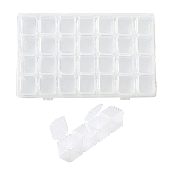 28 решетки пластиковые складские контейнеры, регулируемый чехол для бус, для diy craft набор для дизайна ногтей ювелирные изделия бусины дисплей