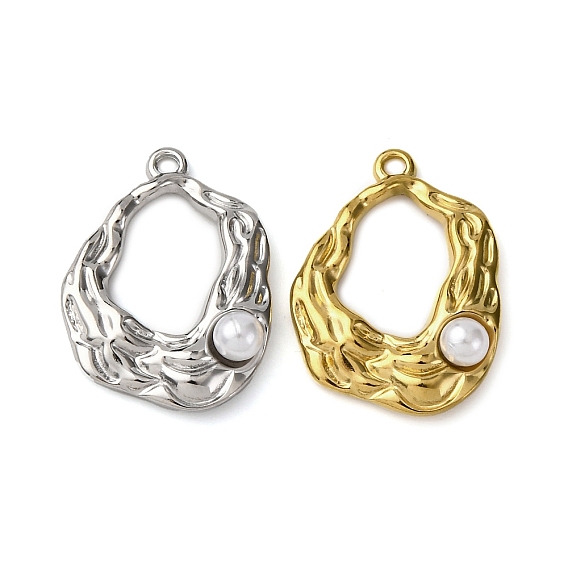 304 подвески из нержавеющей стали, овальные, с абс пластмассовой имитационной жемчужиной