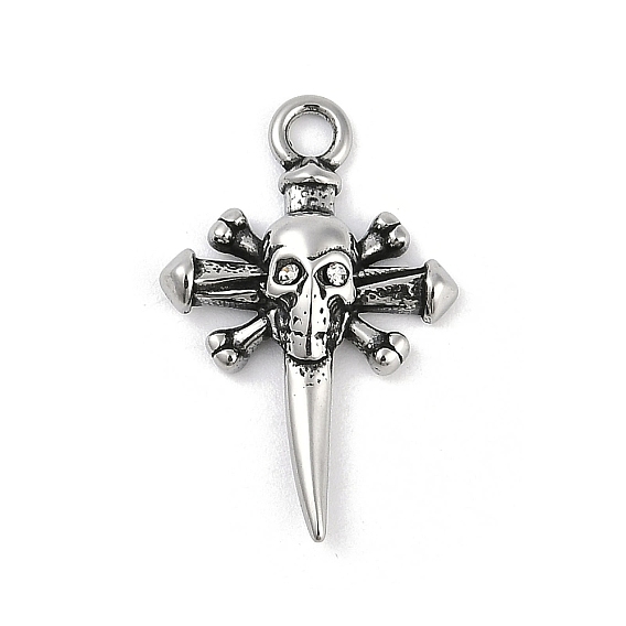 316 хирургические подвески из нержавеющей стали, подвеска в виде креста с черепом