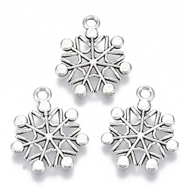 Tibetan Style Alloy Pendants, Lead Free & Cadmium Free, Snowflake