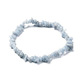Natural Angelite Chips Beads Stretch Bracelets