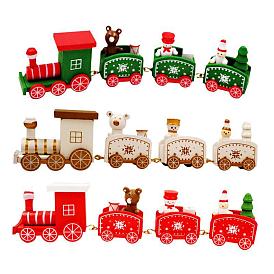 Train Wooden Display Decorations, for Christmas Party Gift Home Decoration