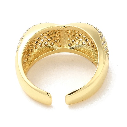 Brass Micro Pave Cubic Zirconia Open Cuff Rings