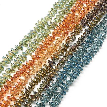 Electroplate 2-Hole Seed Bead Strands, Czech Glass Beads