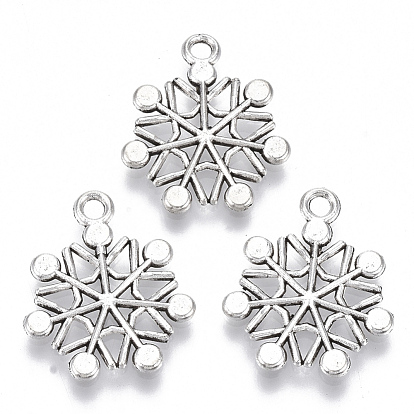 Tibetan Style Alloy Pendants, Lead Free & Cadmium Free, Snowflake