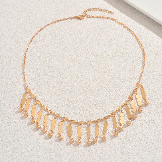 Железные элегантные длинные круглые бусины с кисточками нагрудные ожерелья для женщин, вечеринок и особых случаев