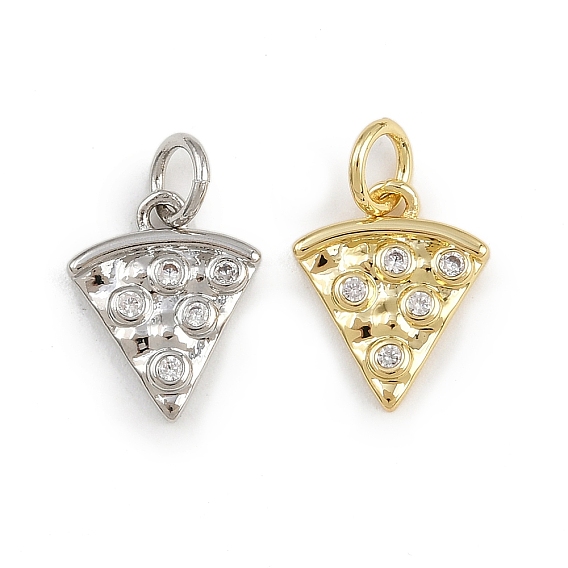 Латунные микропаве прозрачные кубические циркониевые подвески, треугольный шарм, с целью перехода в кольце, стойки покрытие, долговечный, без свинца и без кадмия