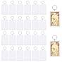 24 Bags Acrylic & Iron Photo Frame Keychains, Rectangle, with Split Key Ring, Platinum