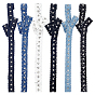 6 Yards 6 Colors Polyester Ribbons, with Stainless Steel Rhinestone Findings