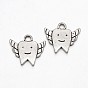 Tooth with Wing Tibetan Style Alloy Pendants, Cadmium Free & Lead Free, 18x20x2mm, Hole: 2mm, about 500pcs/1000g