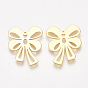 Brass Pendants, Nickel Free, Real 18K Gold Plated, Bowknot