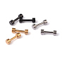 Flat Round 304 Stainless Steel Barbell Cartilage Earrings, Screw Back Earrings, Hypoallergenic Earrings, 10x3mm, Pin: 1mm