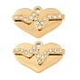 304 Stainless Steel Rhinestone Pendants, Heart Charms, Ion Plating(IP)