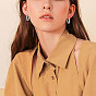 SHEGRACE 925 Sterling Silver Huggie Hoop Earrings, Textured Oval