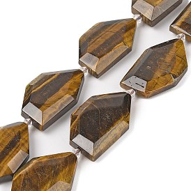 Natural Tiger Eye Beads Strands, Faceted Nuggets