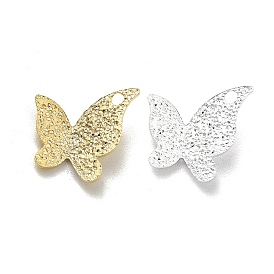 Brass Charms, Long-Lasting Plated, Cadmium Free & Lead Free, Textured, Butterfly