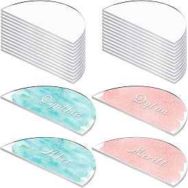 24 tarjeta de acrílico del lugar de la boda de las piezas, para la boda, fiestas, diy semicírculo en blanco números de mesa de acrílico signo de deseo