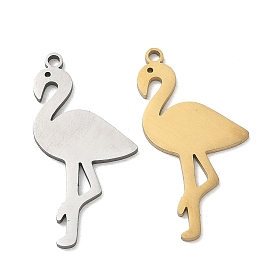 Pendentifs en acier inoxydable, breloques en forme de flamant rose, Coupe au laser