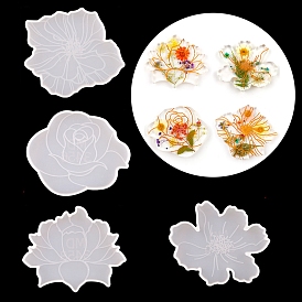 DIY Flower Cup Mat Silicone Molds,  Resin Casting Molds, For UV Resin, Epoxy Resin Craft Making