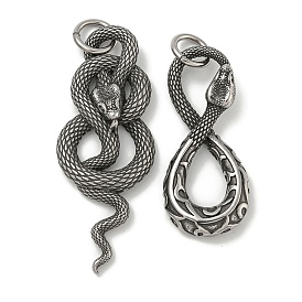 316 Surgical Stainless Steel Pendants, with Jump Ring, Snake Charm