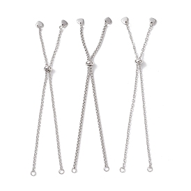 3 шт. 3 стили 304 изготовление браслетов из нержавеющей стали, венецианских цепей и цепей-роликов, с прыжковых колец