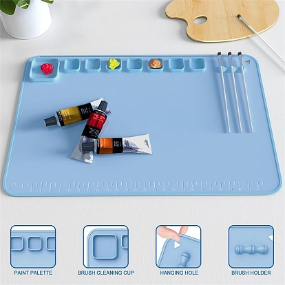 Silicone Painting Mat, Washable Craft Mat With Cleaning Cup For