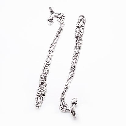 Tibetan Style Alloy Bookmarks, Lead Free and Cadmium Free, about 123mm long, 20mm wide, 4mm thick, hole: 3mm
