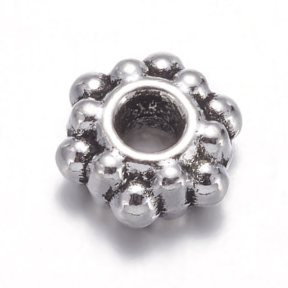  Perles de séparateur de style tibétain , sans plomb et sans cadmium, fleur