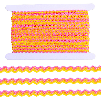 1 Рулон полиэстера с волнистой бахромой из пайеток, с картой дисплея 1pc картона, подарочные аксессуары, Волнообразная лента для аксессуаров одежды