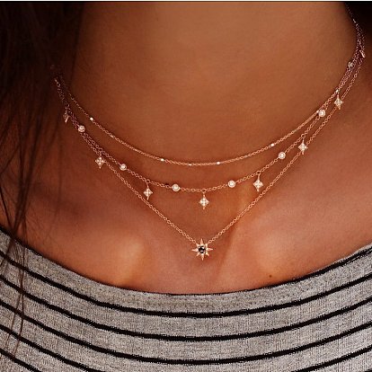 Starry Multi-Layer Pendant Necklace for Women - Fashionable Jewelry Accessory