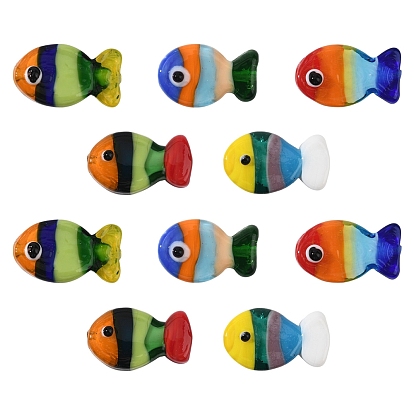 10 шт 5 цвета бусины лэмпворк ручной работы, рыба