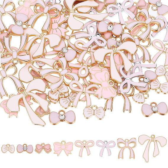 80 шт 8 стили подвески из сплава эмали, бантом