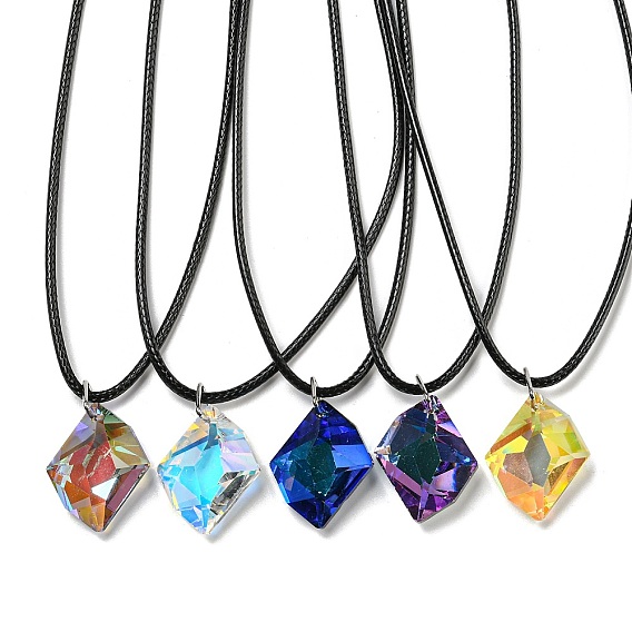 Воском ожерелья шнура, k 9 ожерелья из стекла, ромб
