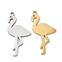 201 Stainless Steel Pendants, Flamingo Shape Charms, Laser Cut