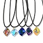 Воском ожерелья шнура, k 9 ожерелья из стекла, ромб