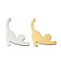 201 Stainless Steel Pendants, Cat Shape Charms