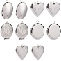 10 шт. 5 стили 316 подвески-медальоны из хирургической нержавеющей стали, Сердце & плоские круглые, подвески для фоторамки