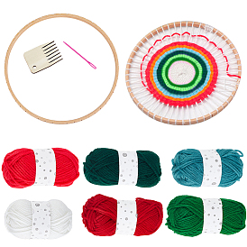 1 Set DIY Tapestry Knitting Kits, including Wool Yarn, Knitting Loom, Comb, Needle