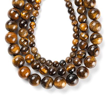 3 brins 3 tailles 4mm 6mm 8mm grade ab brins de perles rondes en œil de tigre naturel
