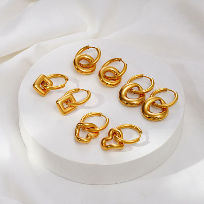 304 Ohrhänger aus Edelstahl für Damen, echt 18 k vergoldet